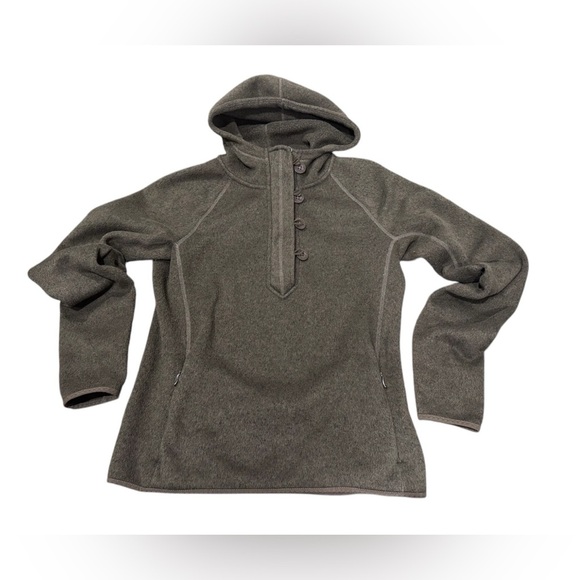 THE NORTH FACE- WOMEN'S FLEECE LINED PULLOVER HOODIE JACKET SIZE MEDIUM BROWN - Picture 1 of 15